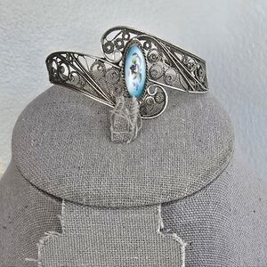 Vintage Finift Women's 3 Piece Bracelet &Earrings Jewelry Set